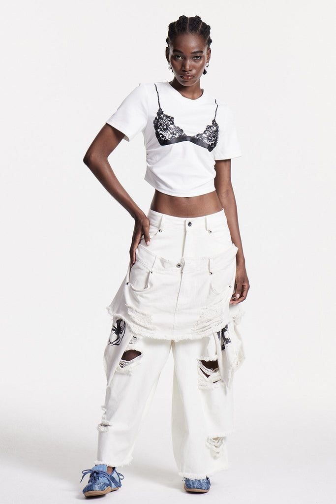 Stylish beautiful dress | Chisom Deconstruct Ripped Jeans - Ideal for special occasions