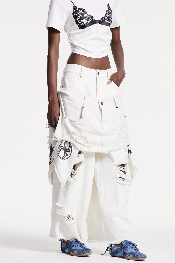 Stylish beautiful dress | Chisom Deconstruct Ripped Jeans - Ideal for special occasions