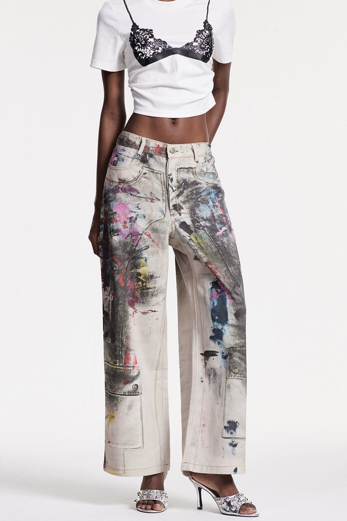 Shop  beautiful dress - Perfect for special occasions | Chisomo Print Graffiti Jeans