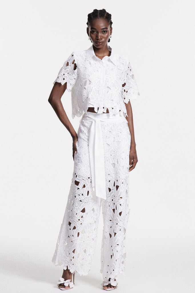 Stylish beautiful dress | Chita Flower Cutout Pants Set - Ideal for special occasions