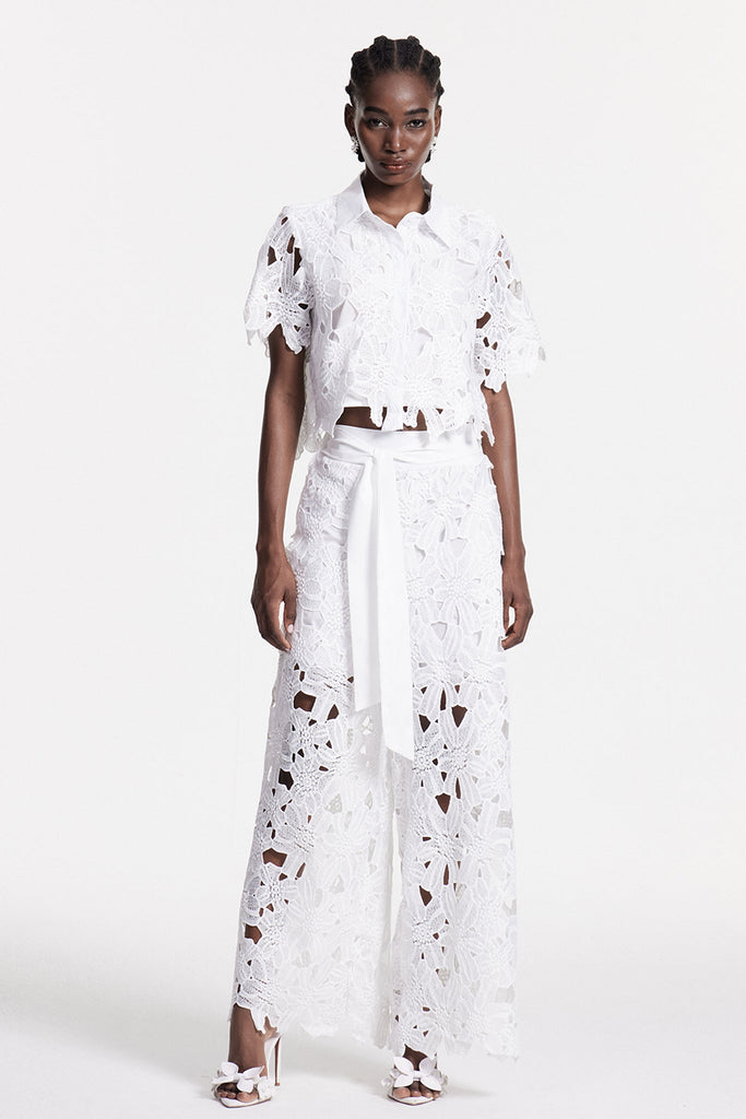 Stylish beautiful dress | Chita Flower Cutout Pants Set - Ideal for special occasions