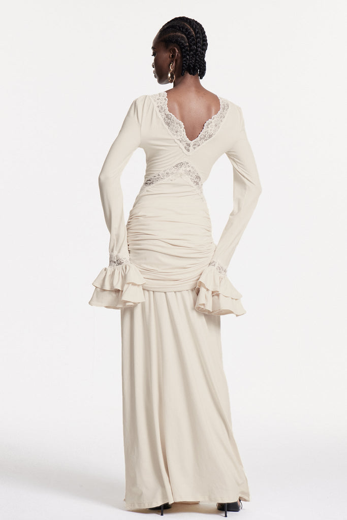 Stylish beautiful dress | Chizuru Lace Tie Up Maxi Dress - Ideal for special occasions