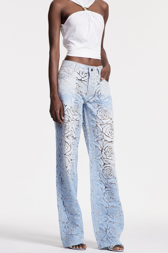 Stylish beautiful dress | Chlodulf Flower Cutout Jeans - Ideal for special occasions