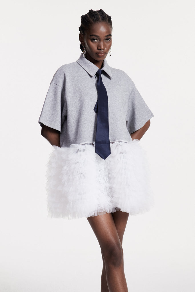 Stylish beautiful dress | Chloe Deconstruct Mesh Ruch Top - Ideal for special occasions