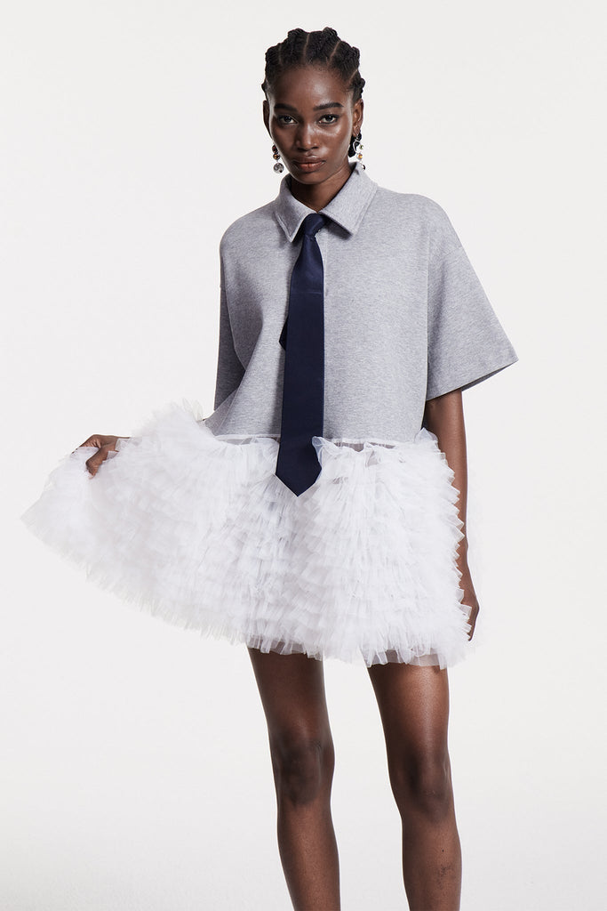 Stylish beautiful dress | Chloe Deconstruct Mesh Ruch Top - Ideal for special occasions