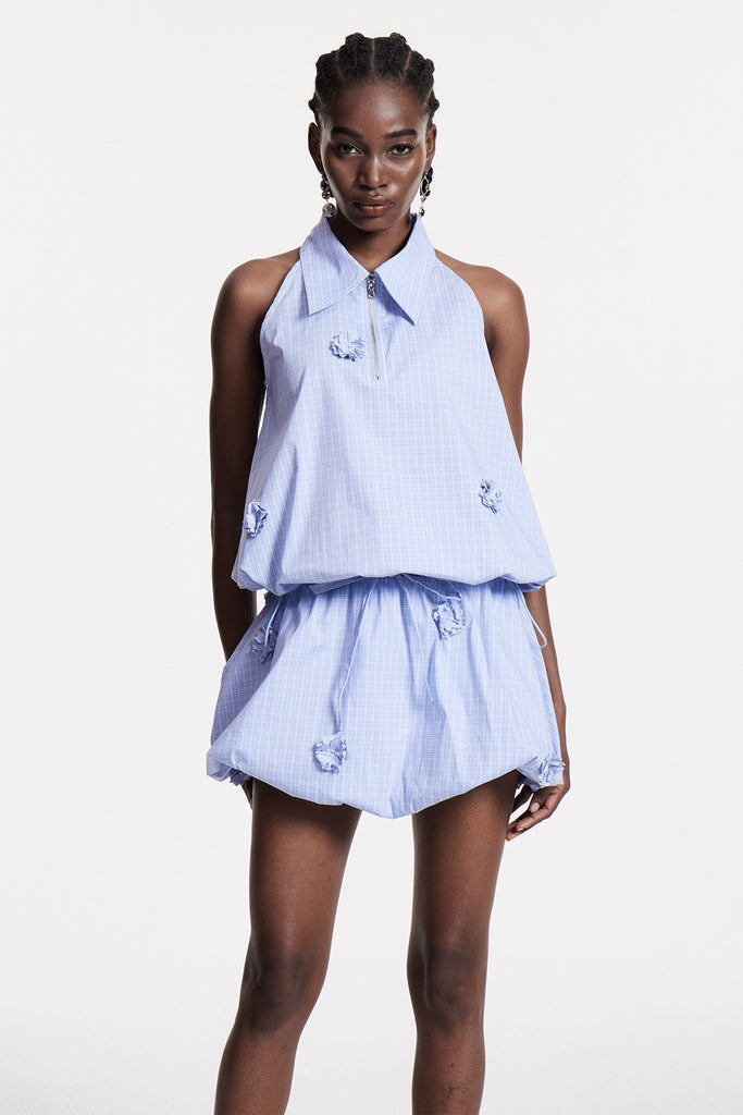 Stylish beautiful dress | Chloris Grid Flower Sleeveless Top - Ideal for special occasions