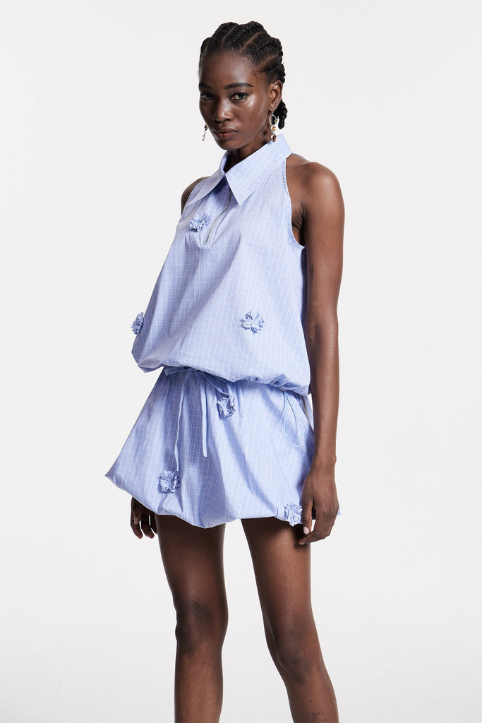 Shop  beautiful dress - Perfect for special occasions | Chloris Grid Flower Sleeveless Top