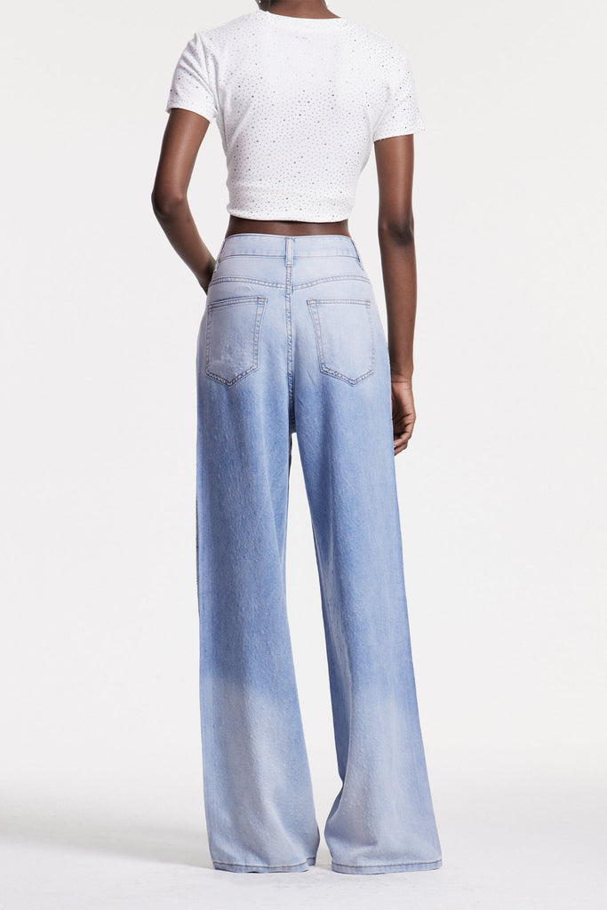 Shop  blue dress - Perfect for special occasions | Chobin Rhinestone Hayley Jeans In Blue