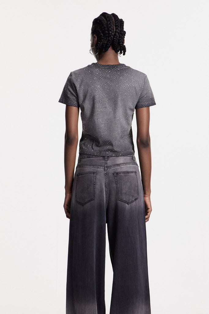 Stylish beautiful dress | Chobin Rhinestone T Shirt In Grey - Ideal for special occasions