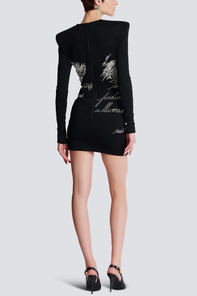 Stylish beautiful dress | Choca Letter Embroidery Mini Dress - Ideal for special occasions