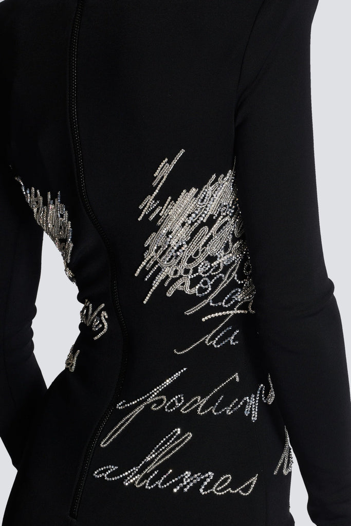 Stylish beautiful dress | Choca Letter Embroidery Mini Dress - Ideal for special occasions