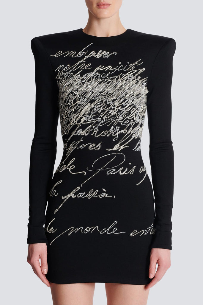 Stylish beautiful dress | Choca Letter Embroidery Mini Dress - Ideal for special occasions