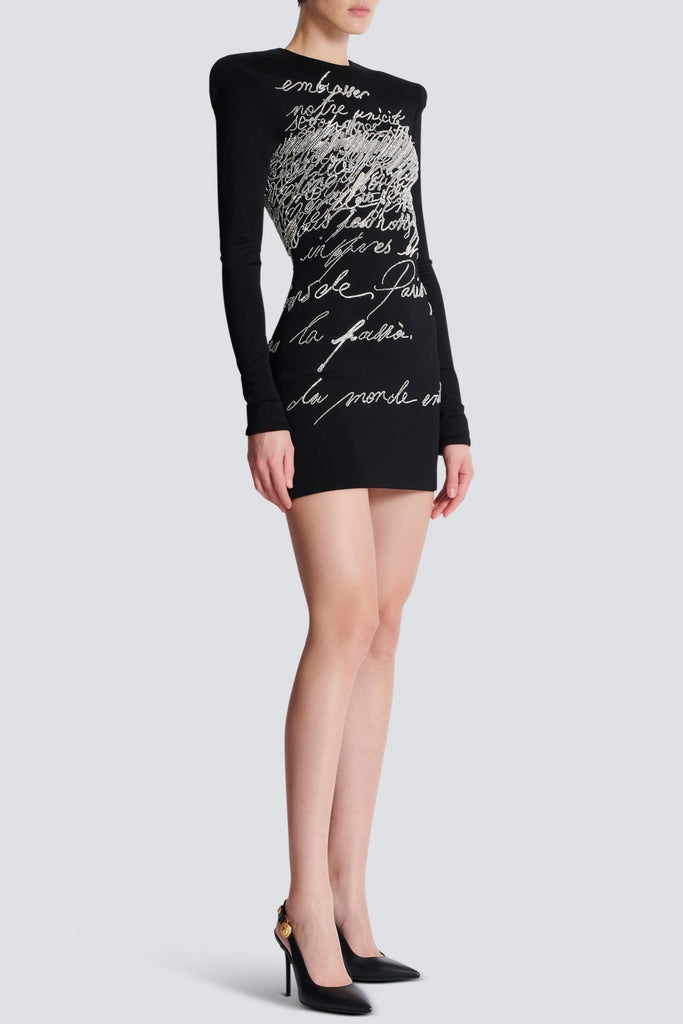 Shop  beautiful dress - Perfect for special occasions | Choca Letter Embroidery Mini Dress