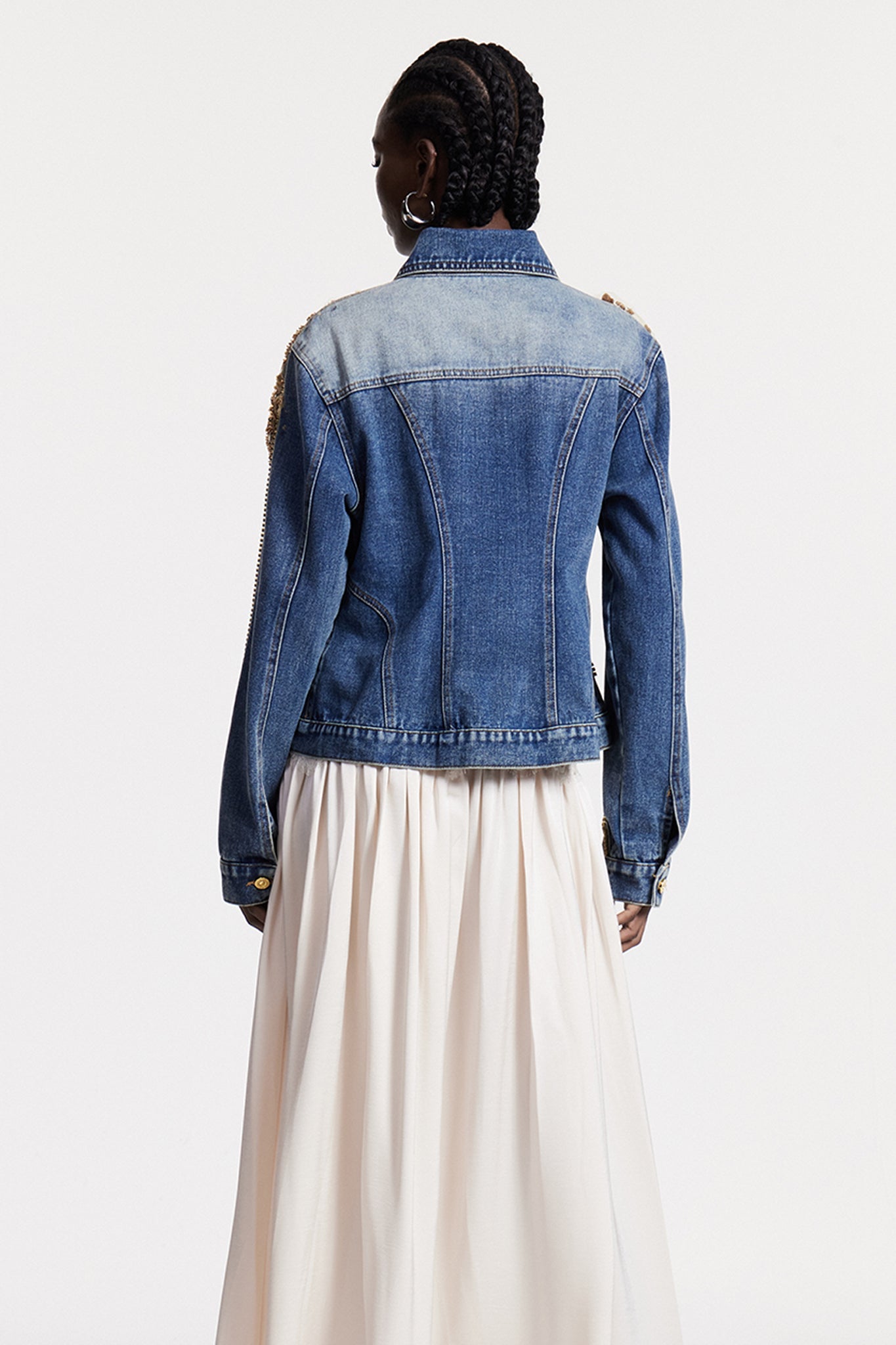 Chou Embroidered Sequin Denim Jacket
