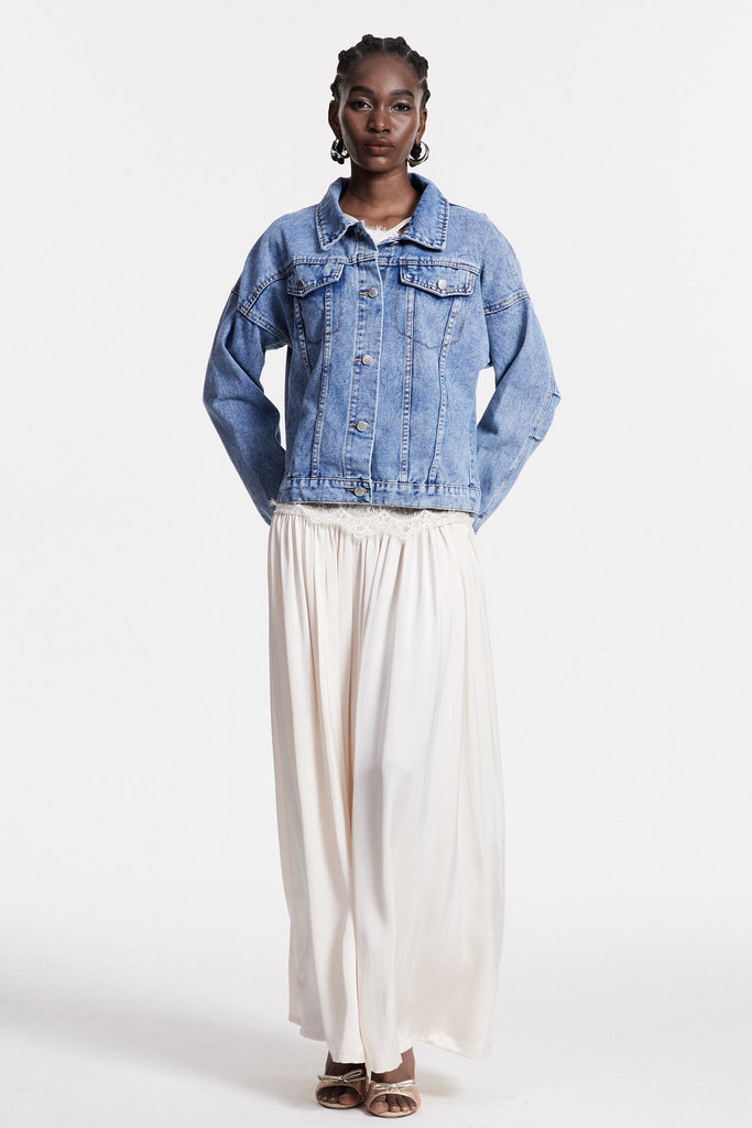 Shop  beautiful dress - Perfect for special occasions | Chouko Sequin Fringe Denim Jacket