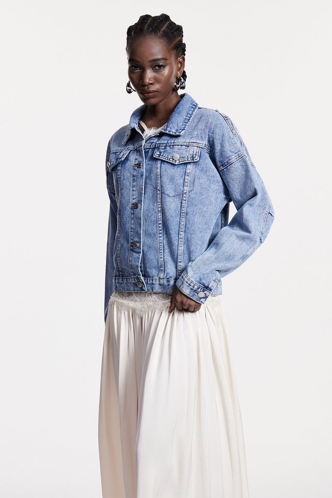 Stylish beautiful dress | Chouko Sequin Fringe Denim Jacket - Ideal for special occasions