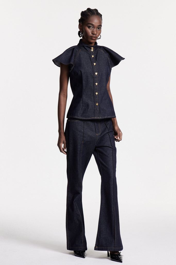 Shop  beautiful dress - Perfect for special occasions | Chrestos Ruffle Denim Pants Set