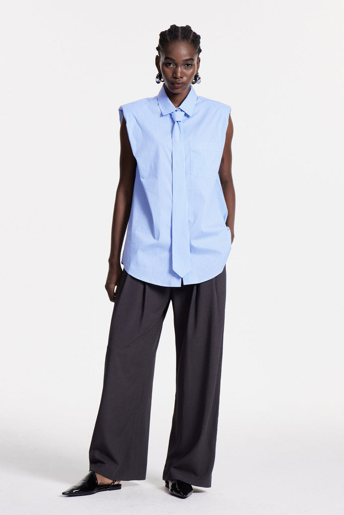 Chris Stripe Sleeveless Shirt - Stylish beautiful dress for special occasions | Buy Online