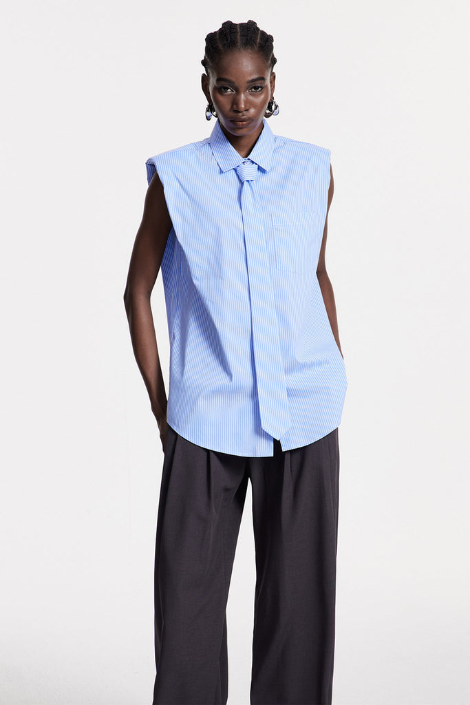 Shop  beautiful dress - Perfect for special occasions | Chris Stripe Sleeveless Shirt