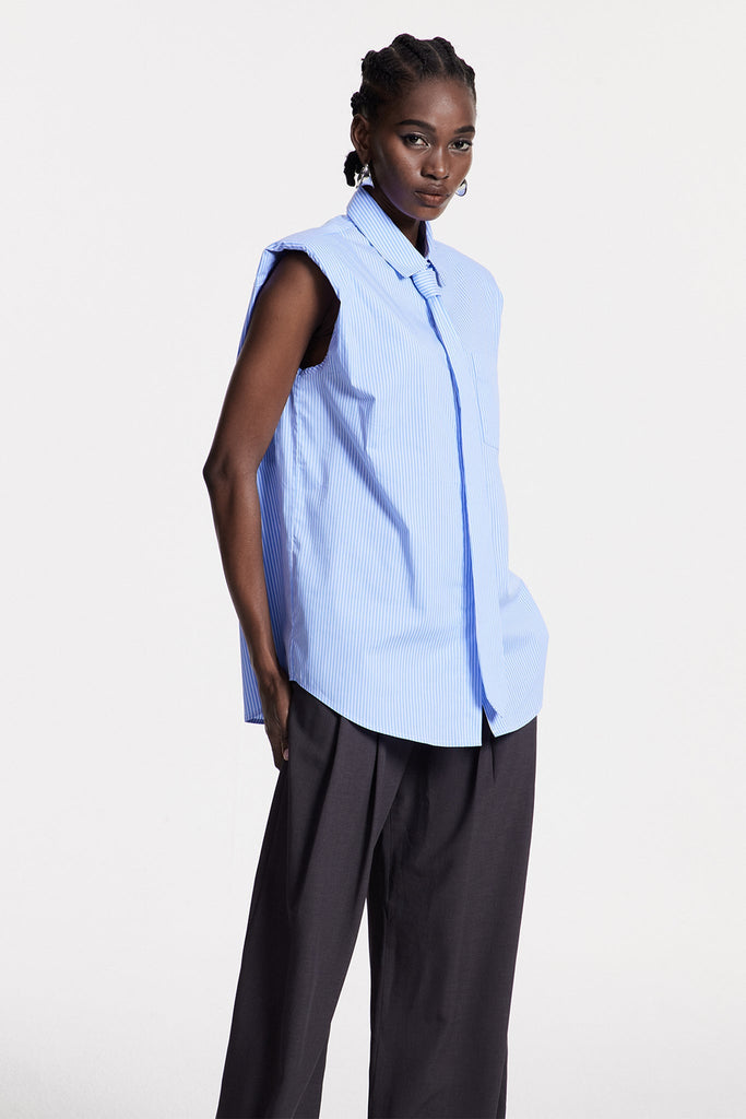 Stylish beautiful dress | Chris Stripe Sleeveless Shirt - Ideal for special occasions