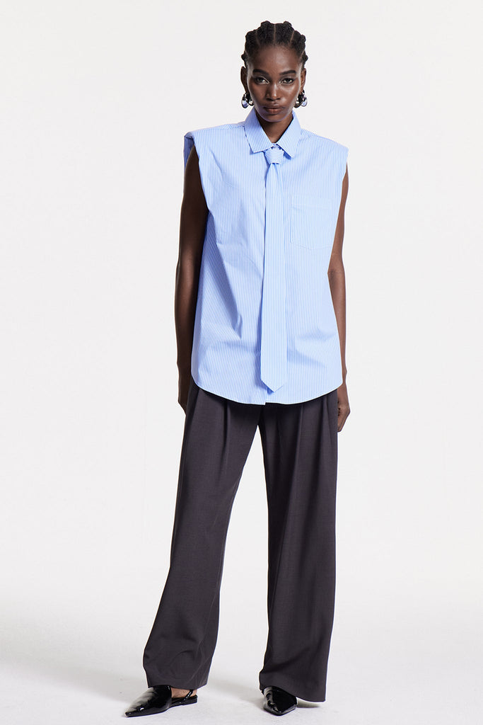 Chris Stripe Sleeveless Shirt - Stylish beautiful dress for special occasions | Buy Online