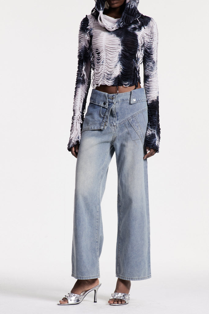 Shop  beautiful dress - Perfect for special occasions | Christabella Lapel Bleached Jeans