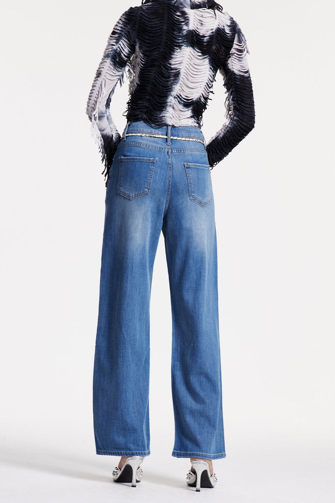 Christakis Mesh Pearl Rhinestone Jeans - Stylish beautiful dress for special occasions | Buy Online