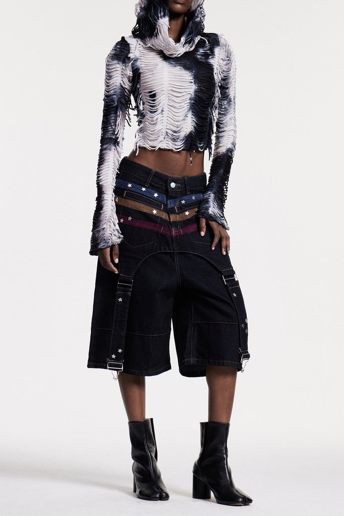 Stylish beautiful midi | Christal Deconstruct Midi Jeans - Ideal for special occasions