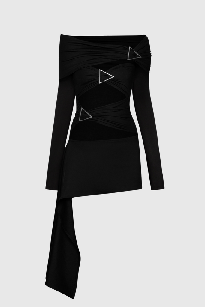 Stylish beautiful dress | Christe Asymmetric Cutout Mini Dress - Ideal for special occasions