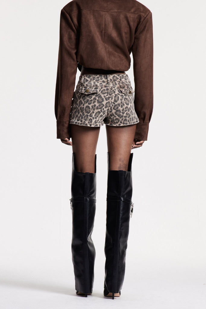 Christi Leopard Buckle Shorts - Stylish beautiful dress for special occasions | Buy Online