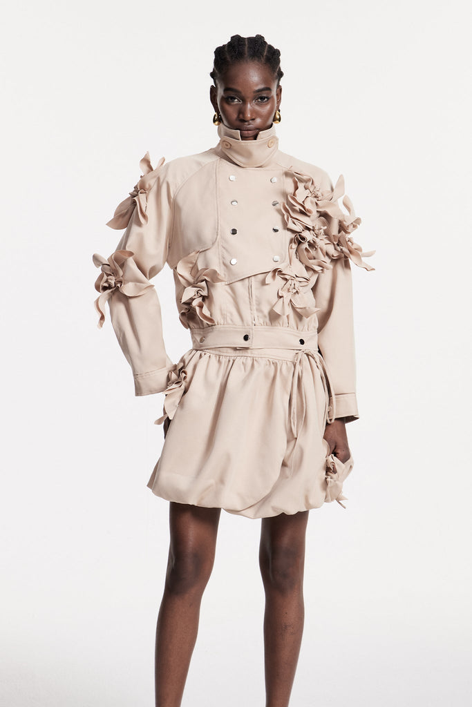 Stylish beautiful dress | Christiaan Flower Ruch Skirt Set - Ideal for special occasions