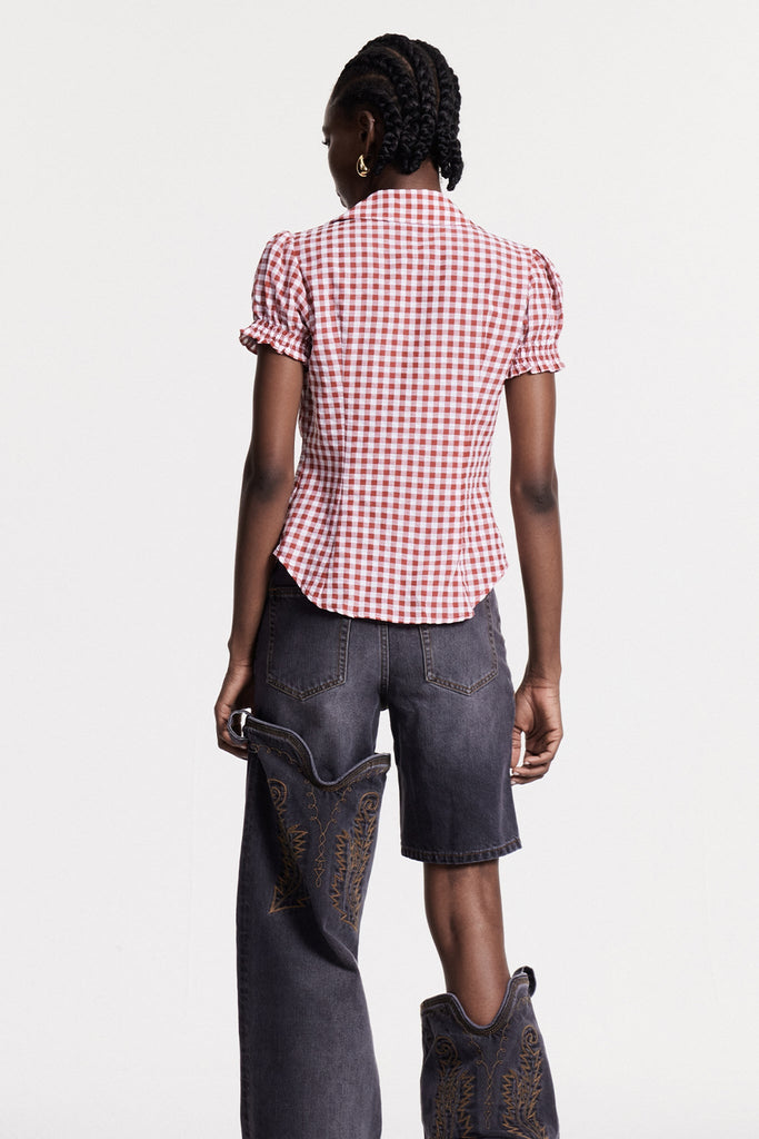 Stylish beautiful dress | Christiane Grid Ruffle T Shirt - Ideal for special occasions