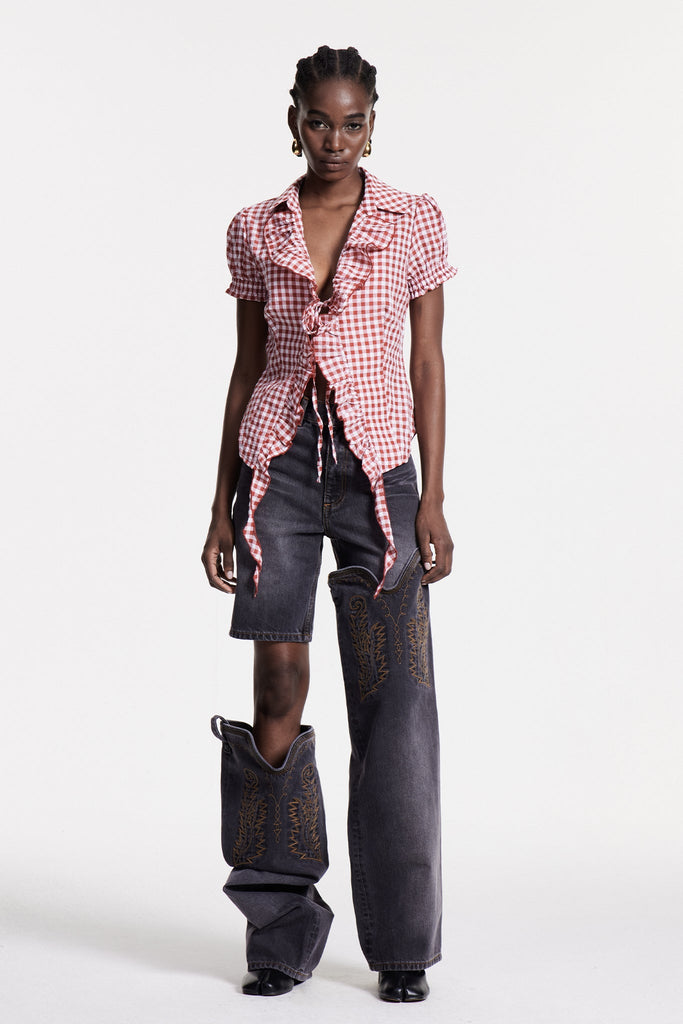 Shop  beautiful dress - Perfect for special occasions | Christiane Grid Ruffle T Shirt