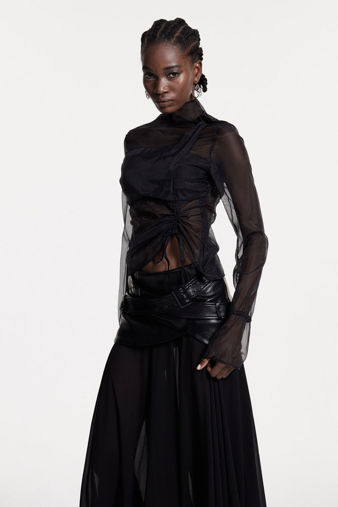 Stylish beautiful dress | Christie Mesh Asymmetric Top - Ideal for special occasions