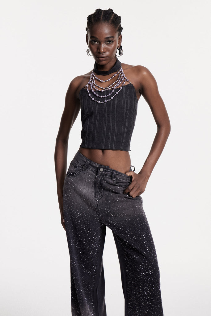 Christin Pearl Halter Neck Top - Stylish beautiful dress for special occasions | Buy Online