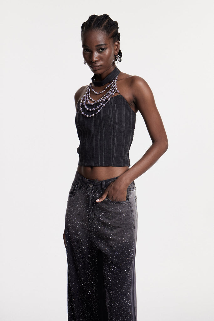 Shop  beautiful dress - Perfect for special occasions | Christin Pearl Halter Neck Top