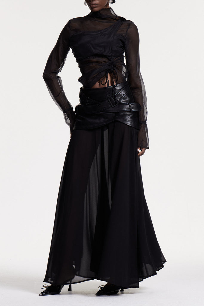 Stylish beautiful maxi | Christina Deconstruct Mesh Maxi Skirt - Ideal for special occasions