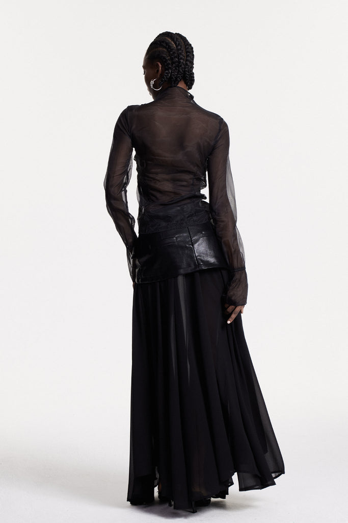 Stylish beautiful maxi | Christina Deconstruct Mesh Maxi Skirt - Ideal for special occasions