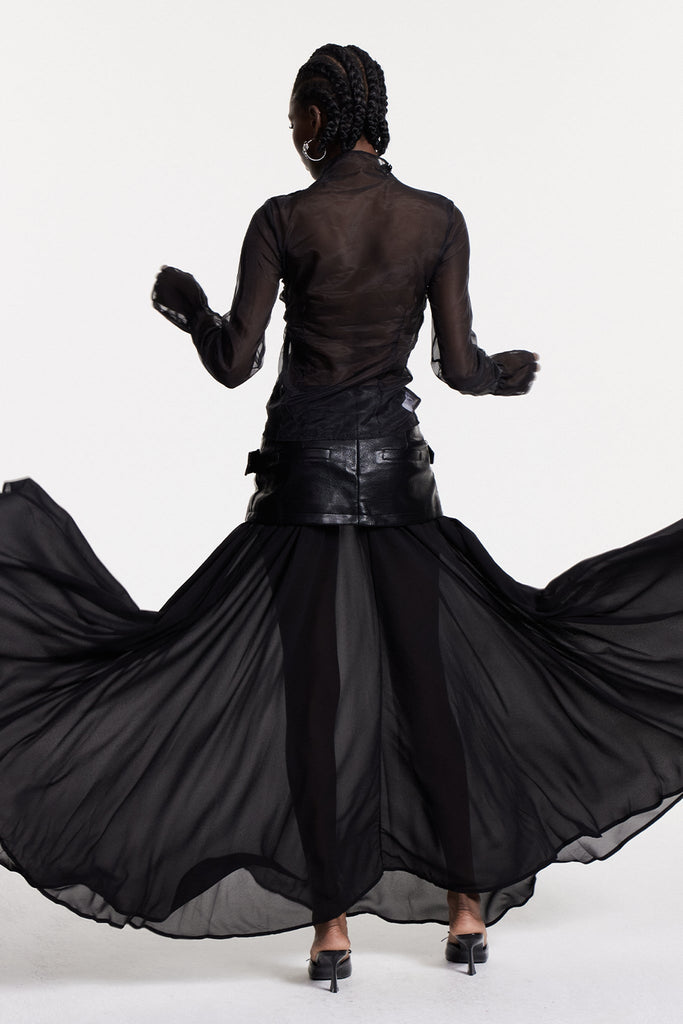 Stylish beautiful maxi | Christina Deconstruct Mesh Maxi Skirt - Ideal for special occasions