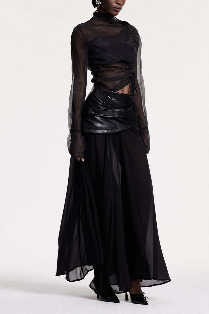 Stylish beautiful maxi | Christina Deconstruct Mesh Maxi Skirt - Ideal for special occasions