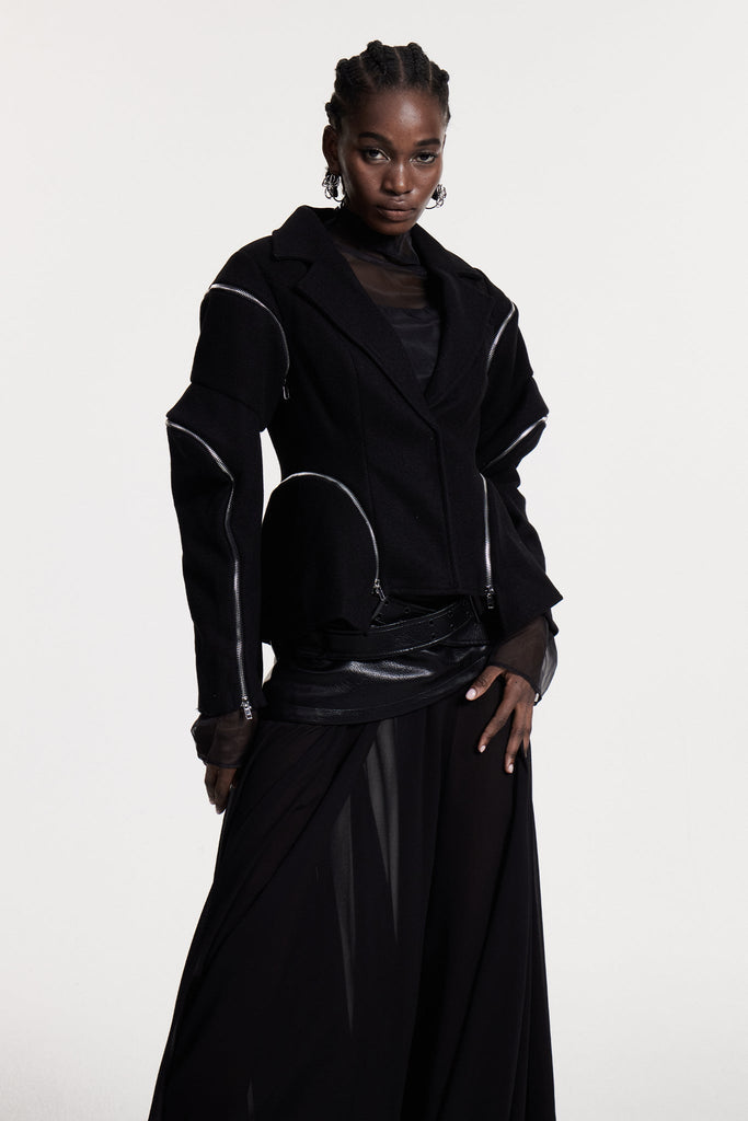 Shop  beautiful dress - Perfect for special occasions | Christine Deconstruct Zipper Blazer