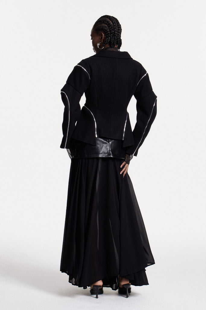 Christine Deconstruct Zipper Blazer - Stylish beautiful dress for special occasions | Buy Online