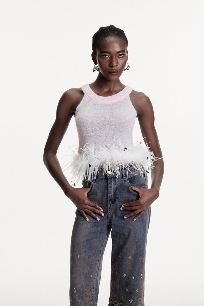 Shop  beautiful dress - Perfect for special occasions | Christoffer Sleeveless Faux Fur Top