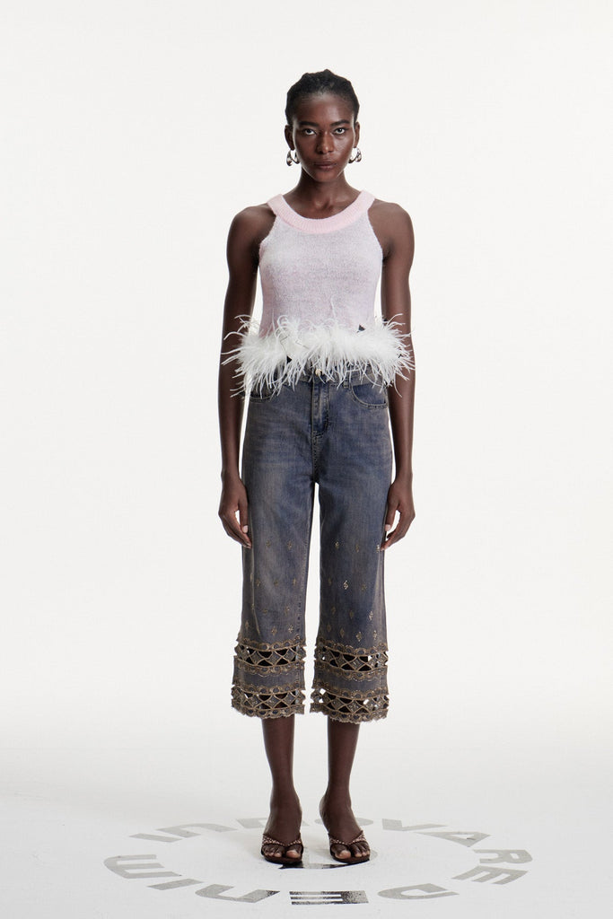 Stylish beautiful dress | Christoffer Sleeveless Faux Fur Top - Ideal for special occasions