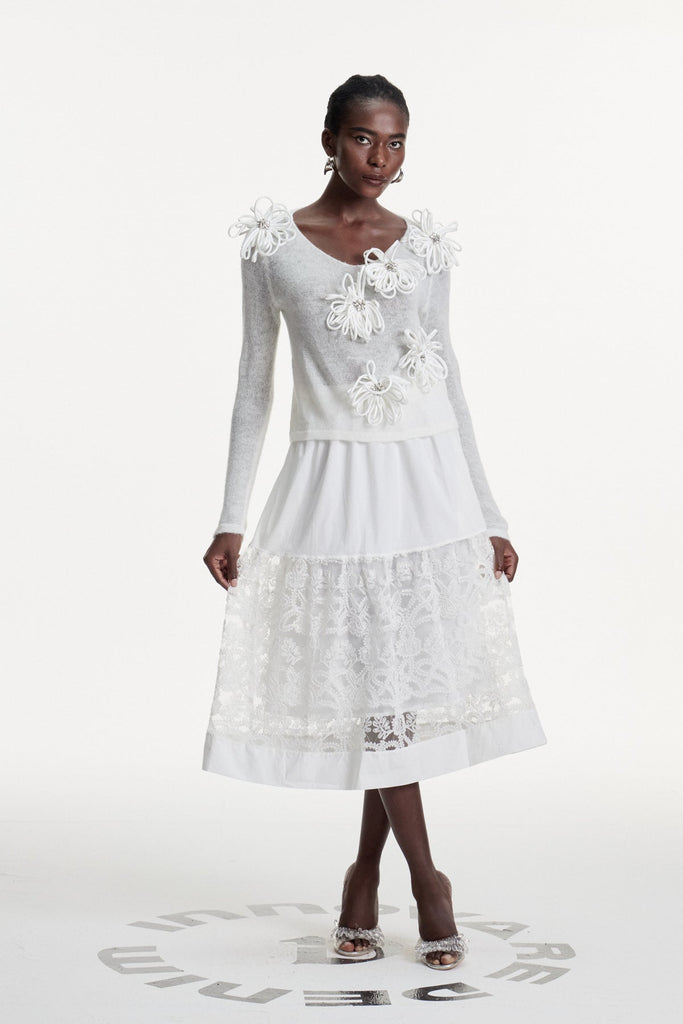 Shop  beautiful dress - Perfect for special occasions | Christophe Flower Plunge Knit Top