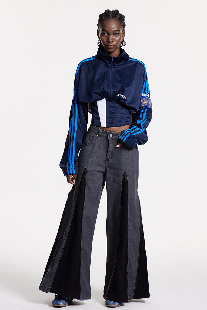 Chrizanne Deconstruct Wide Leg Jeans - Stylish beautiful dress for special occasions | Buy Online