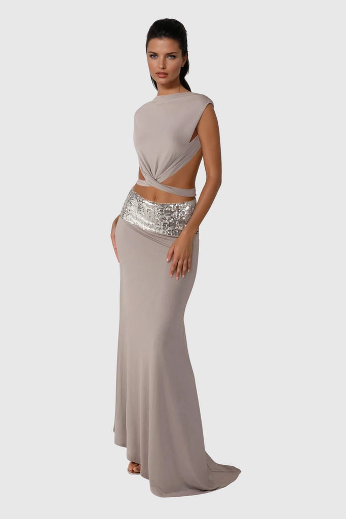 Shop  beautiful dress - Perfect for special occasions | Chrysanta Sequin Cutout Skirt Set