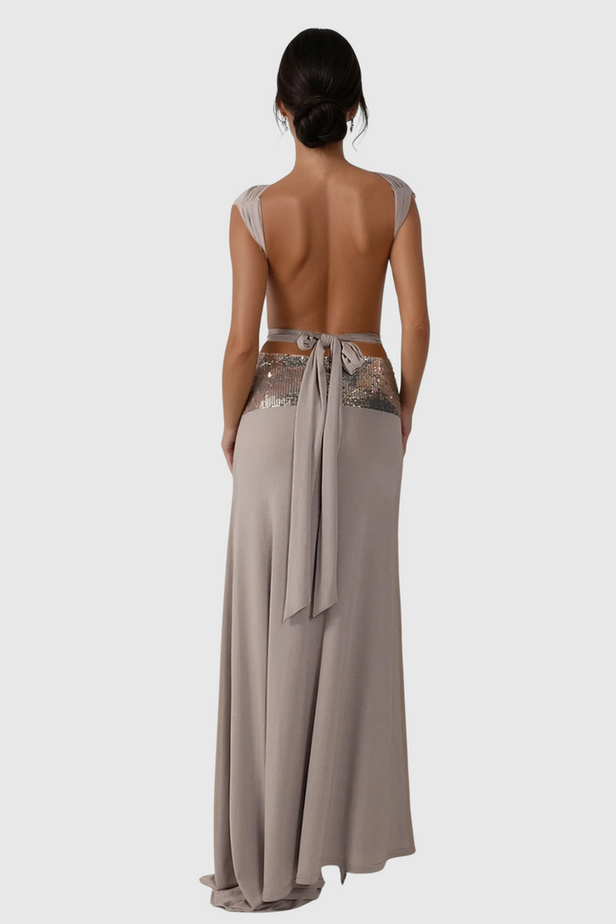 Chrysanta Sequin Cutout Skirt Set - Stylish beautiful dress for special occasions | Buy Online