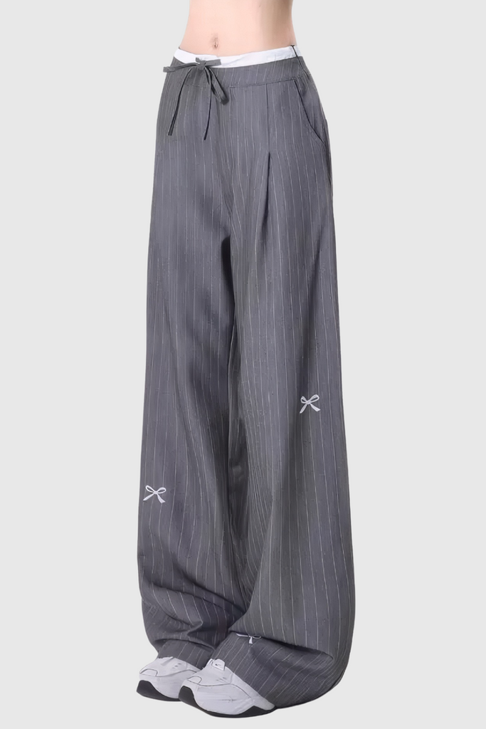 Stylish beautiful dress | Chrysanthe Bow Stripe Pants - Ideal for special occasions
