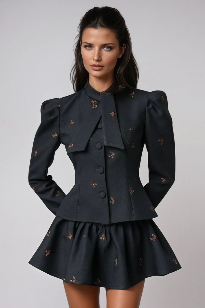 Shop  red dress - Perfect for special occasions | Ciara Butterfly Embroidered Skirt Set